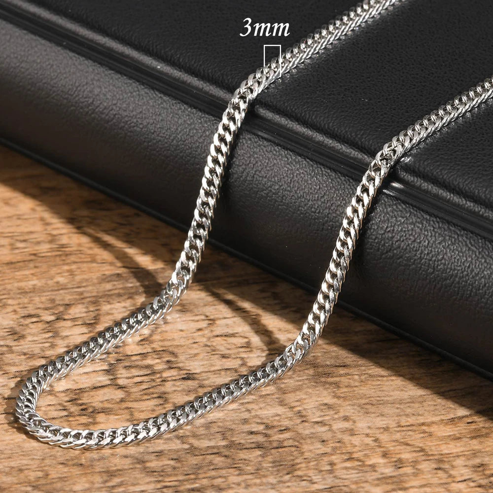 Men's Stainless Steel Cuban Link Chain Necklace Waterproof