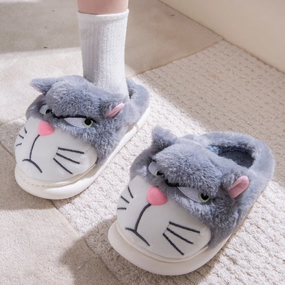 Cartoon Embroidered Plush Slippers – Women's Cozy Indoor House Shoes