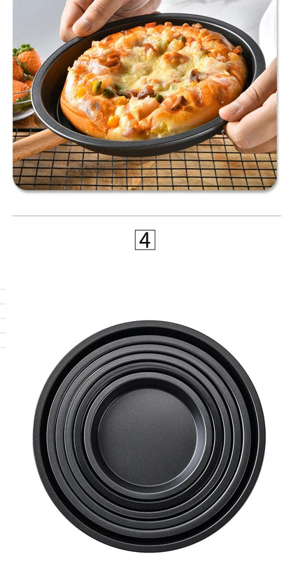Non-Stick Carbon Steel Pizza Pan | 6–10 inch Black Baking Pan for Oven, Microwave & Chip Tray
