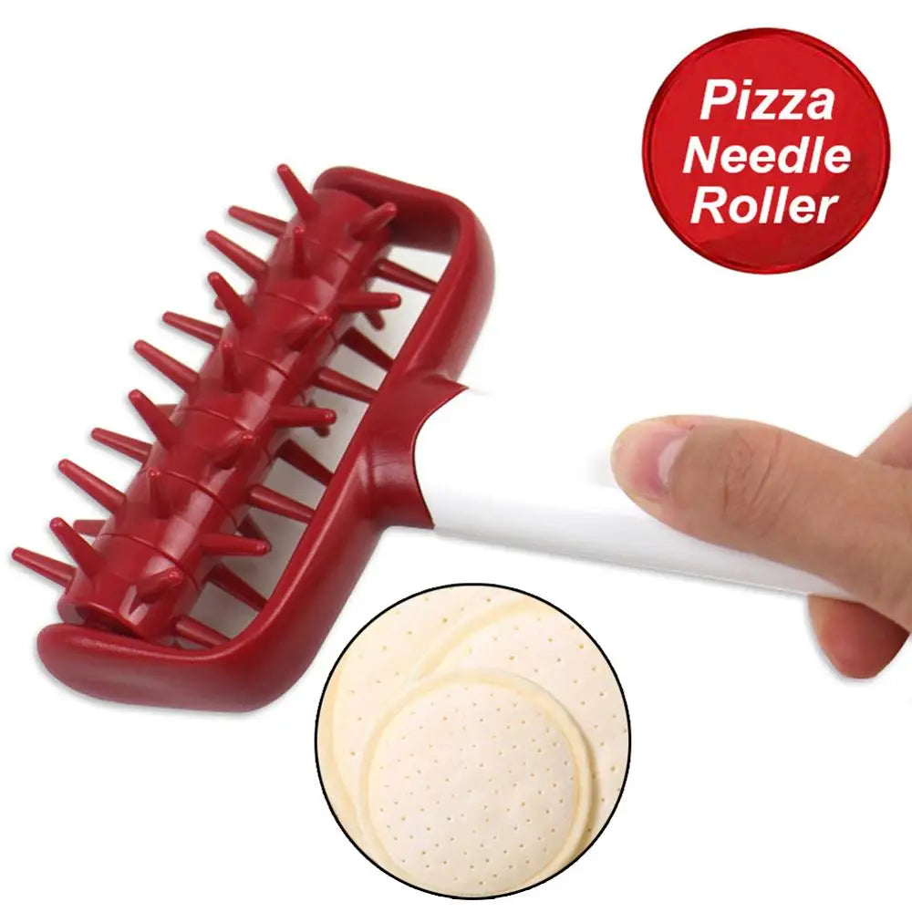 DIY Pizza & Pastry Dough Roller | Plastic Needle Wheel Cutter & Bread Hole Punch Baking Tool