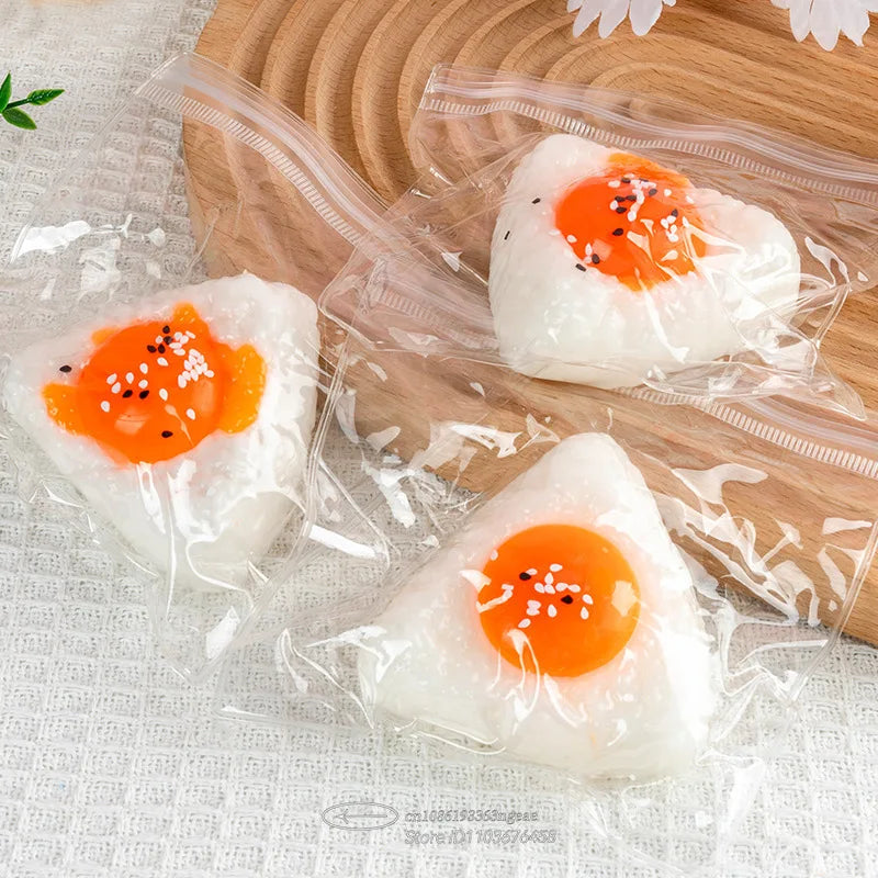 Egg Yolk Squishy Stress Ball – Kawaii Silicone Fidget Sensory Toy