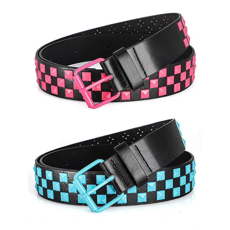 Unisex Rivet Belt – Punk Rock Y2K Dopamine Style | Men & Women