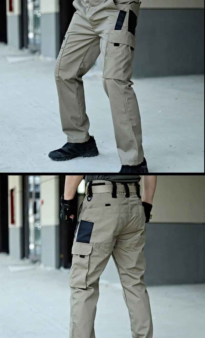 Men's Tactical Work Pants | Waterproof Multi-Pocket Cargo Trousers for Outdoor Hiking & Workwear