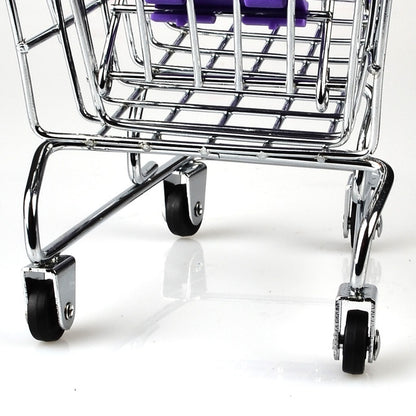 1:48 Mini Supermarket Shopping Cart | Metal Desktop Toy & Home Décor Miniature