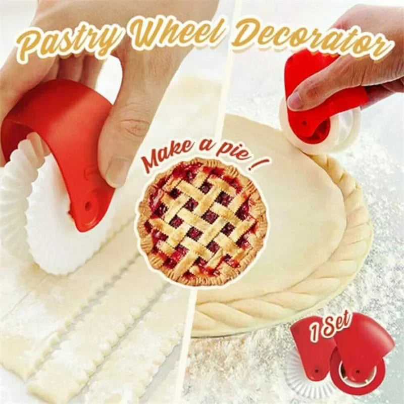 Kitchen Pizza & Pastry Lattice Cutter | Plastic Wheel Roller for Pie Crust, Pastry & Baking Decoration