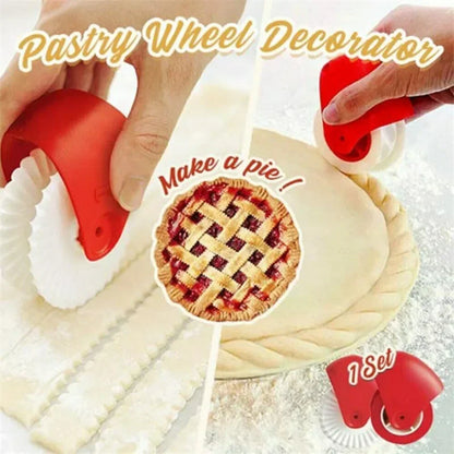 Kitchen Pizza & Pastry Lattice Cutter | Plastic Wheel Roller for Pie Crust, Pastry & Baking Decoration
