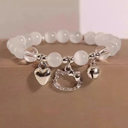 Women's Crystal Beads Bracelet | Korean Flower, Fox & Feather Tassel Friendship Jewelry Gift