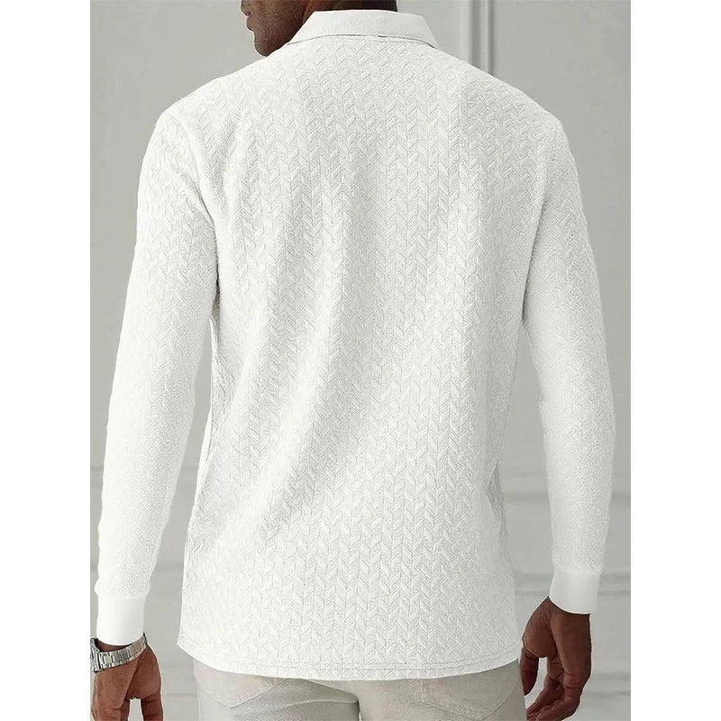 Men's Long Sleeve Polo Shirt – Breathable Knit, Business Casual | S–XXL