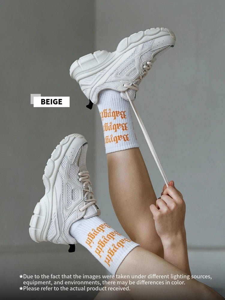 Women's Lightweight Mesh Running Sneakers – Breathable Lace-Up Sport Shoes