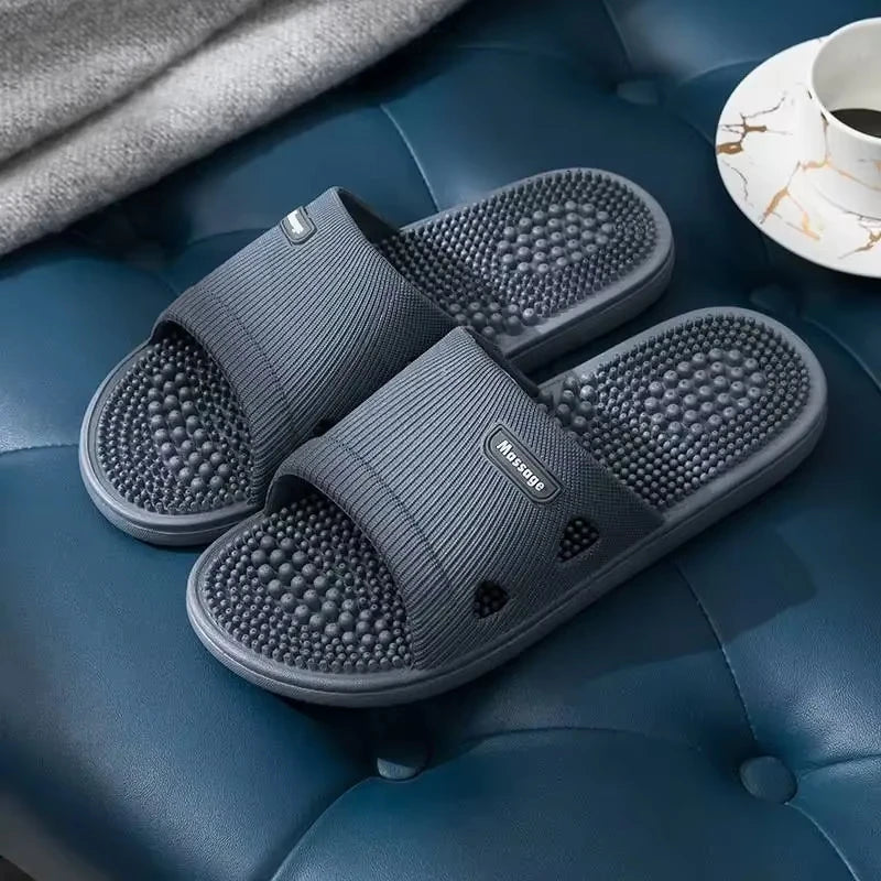 Men's Platform Slide Slippers Massage Non Slip for Beach Pool and Bathroom
