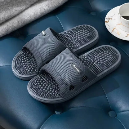 Men's Platform Slide Slippers Massage Non Slip for Beach Pool and Bathroom