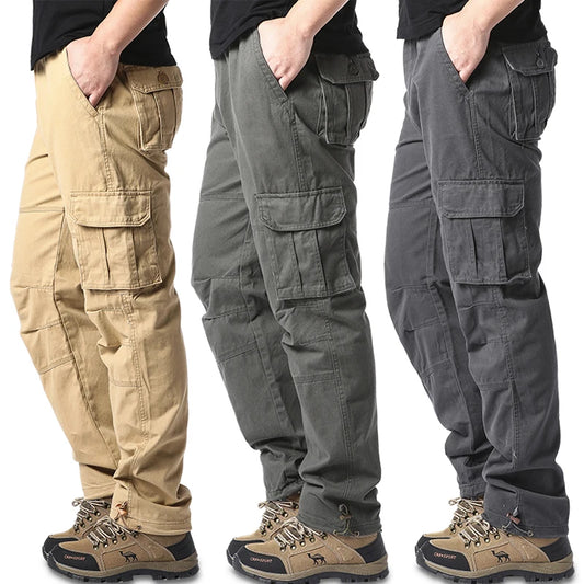 Men's Large Pocket Loose Overalls | Outdoor Sports Jogging Tactical Pants with Elastic Waist