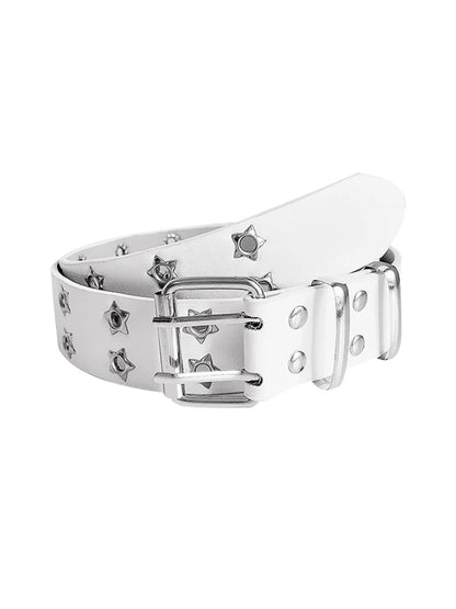 Women's Belt  Large size Double Hole Men Belt Punk Hip Hop Rock Style Subculture Y2K Belt Punch Free Belt for Men and Women