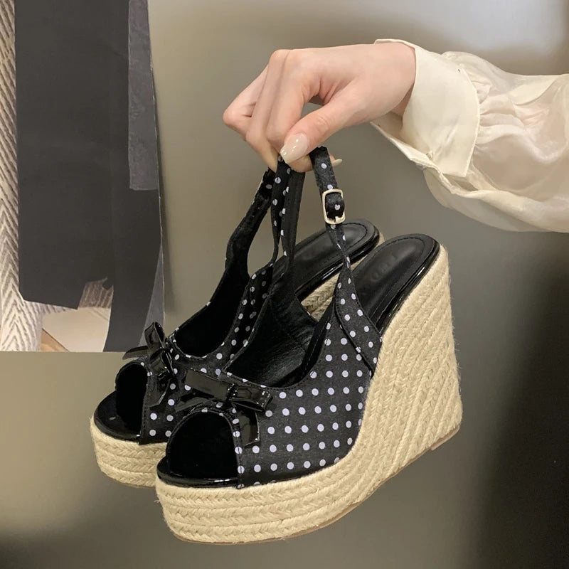 Woven Wedge Platform Sandals for Women