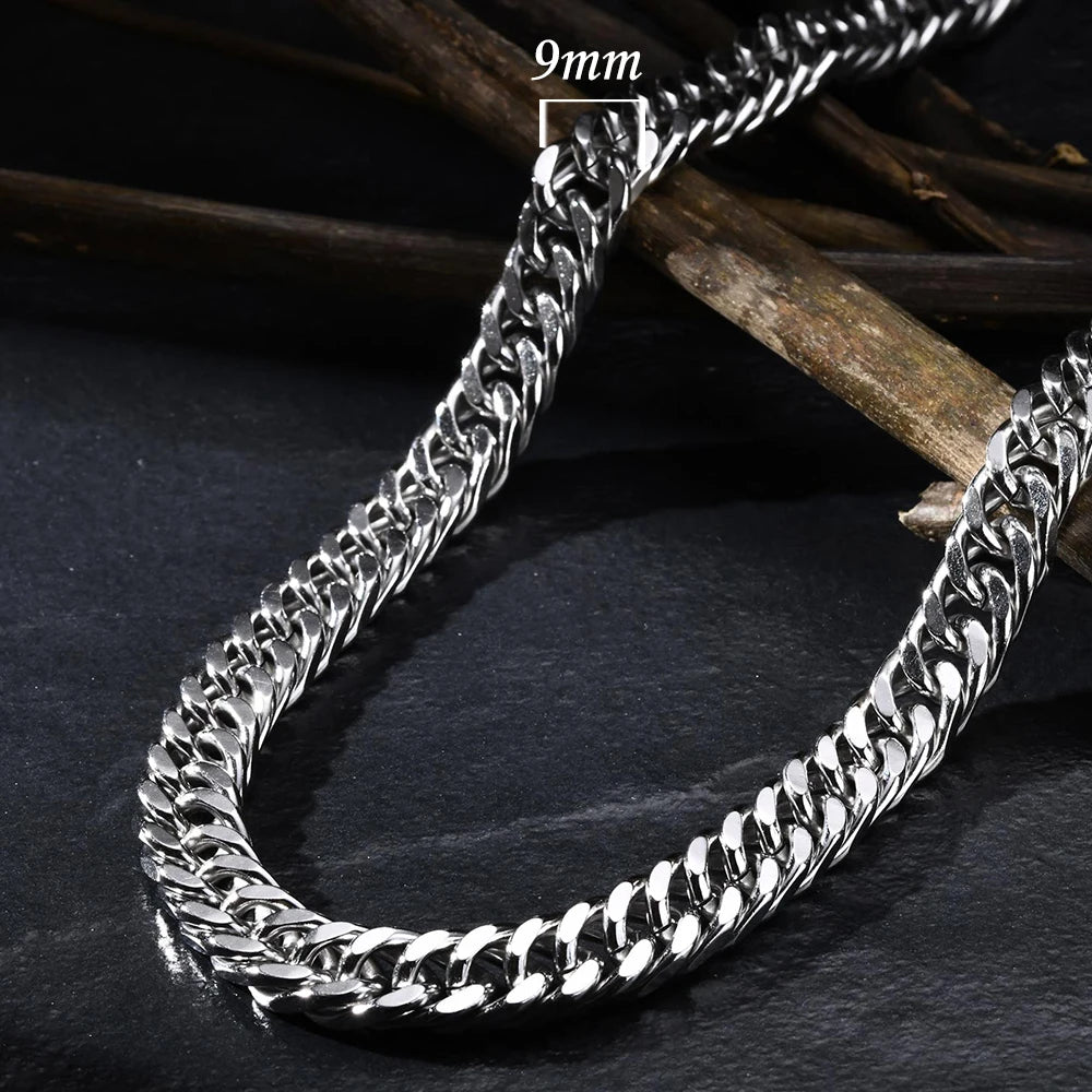 Men's Stainless Steel Cuban Link Chain Necklace Waterproof