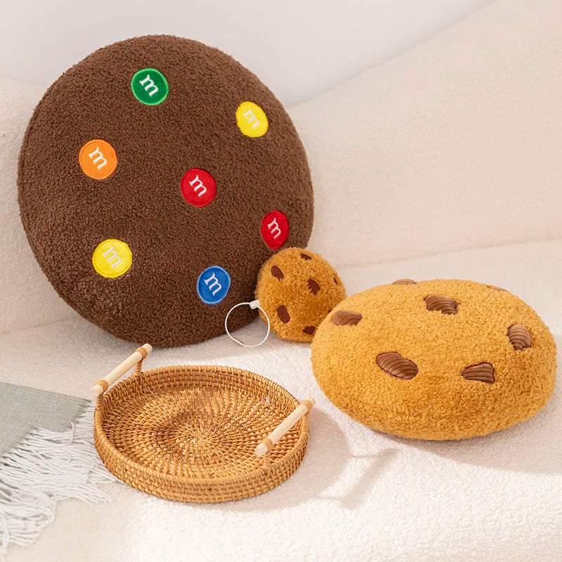 Kawaii Chocolate Cookie Plush Pillow — Squishy Stuffed Toy & Decor