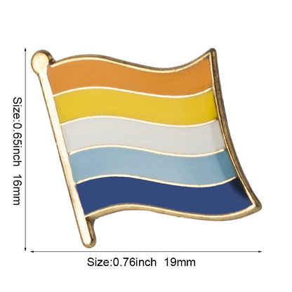 Pride Flag Enamel Lapel Pin – Rainbow & Progress Badge Brooch