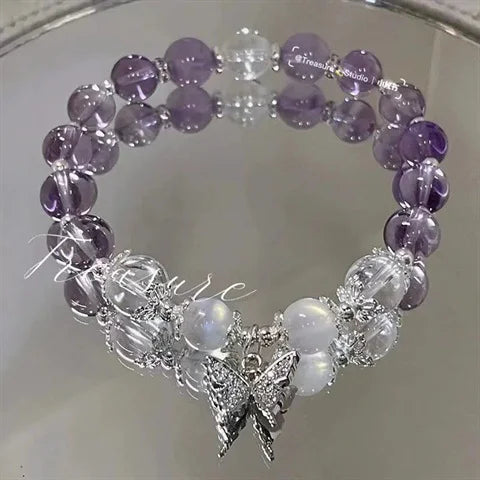 Women's Crystal Beads Bracelet | Korean Flower, Fox & Feather Tassel Friendship Jewelry Gift