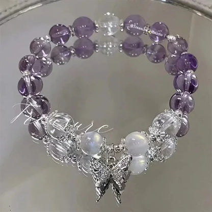 Women's Crystal Beads Bracelet | Korean Flower, Fox & Feather Tassel Friendship Jewelry Gift