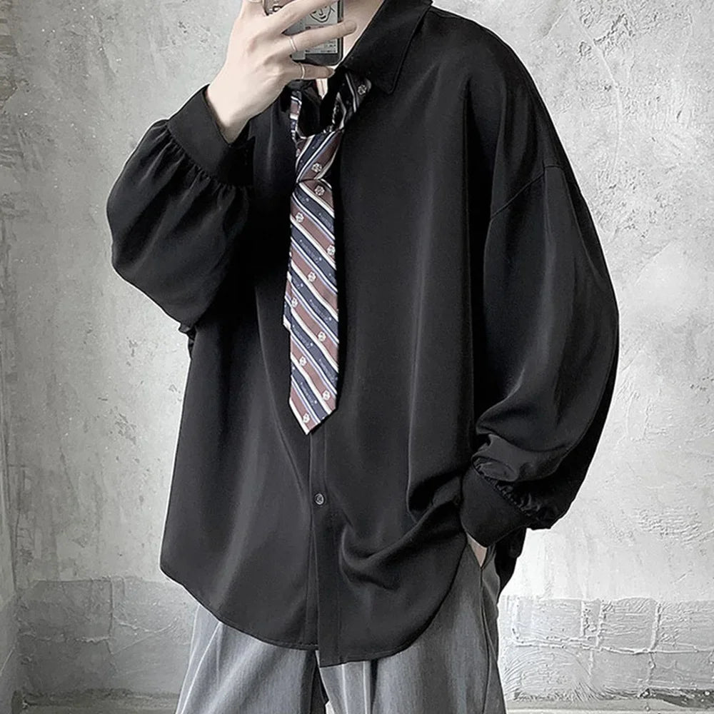 King Billion Men's Korean-Style Oversized Shirt – Loose Fit, Harajuku Casual | M–XXL