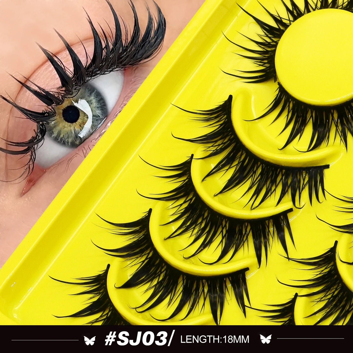 Cat Eye Manga Lashes | 3D Faux Mink Wispy Natural Winged Elongated False Eyelashes