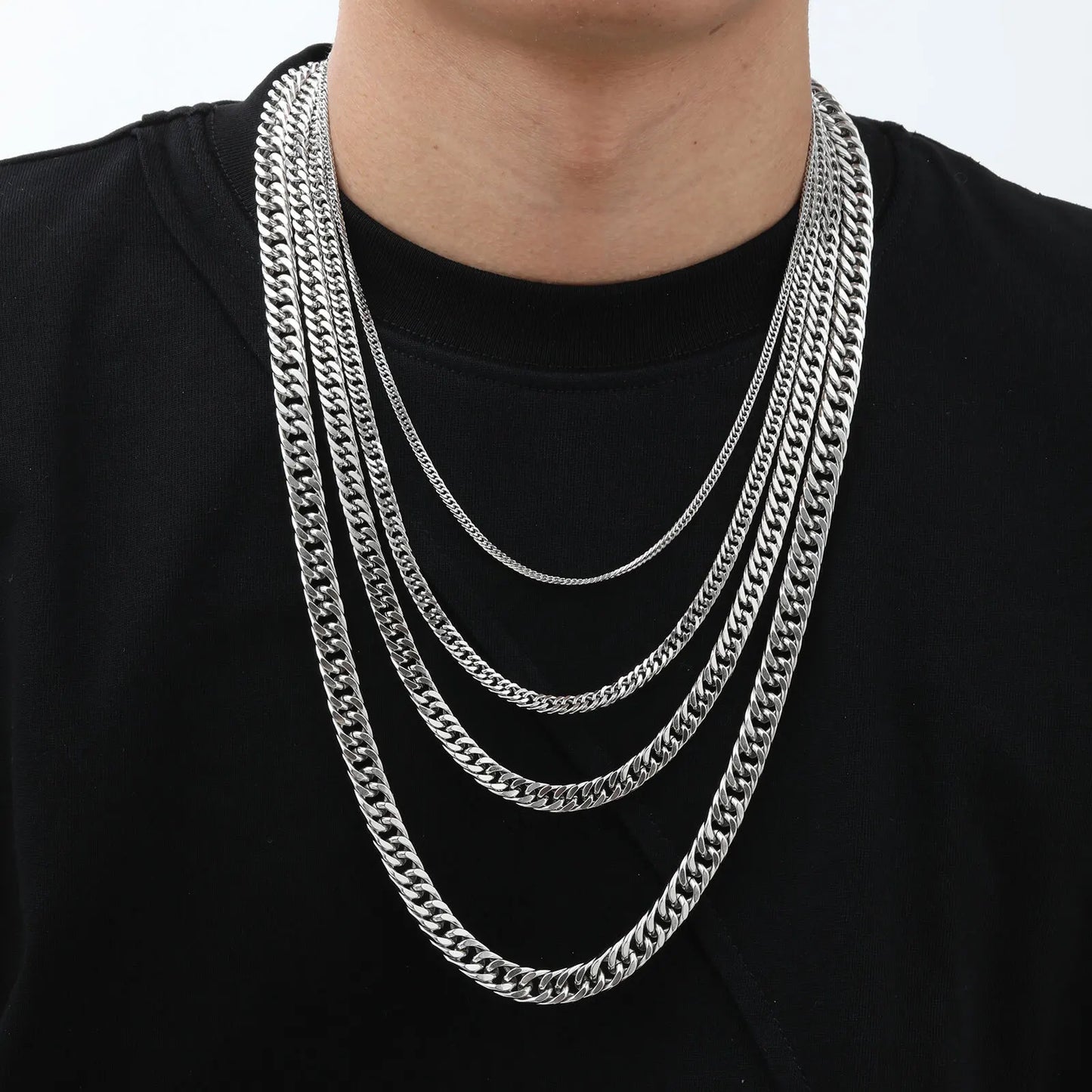 Men's Stainless Steel Cuban Link Chain Necklace Waterproof