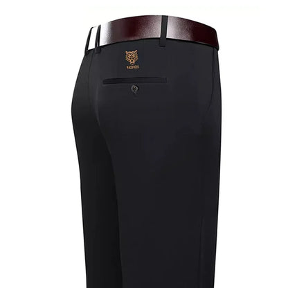 Men's Smart Casual Dress Pants – Elastic Waist Suit Trousers, Straight Fit | Sizes 29–42