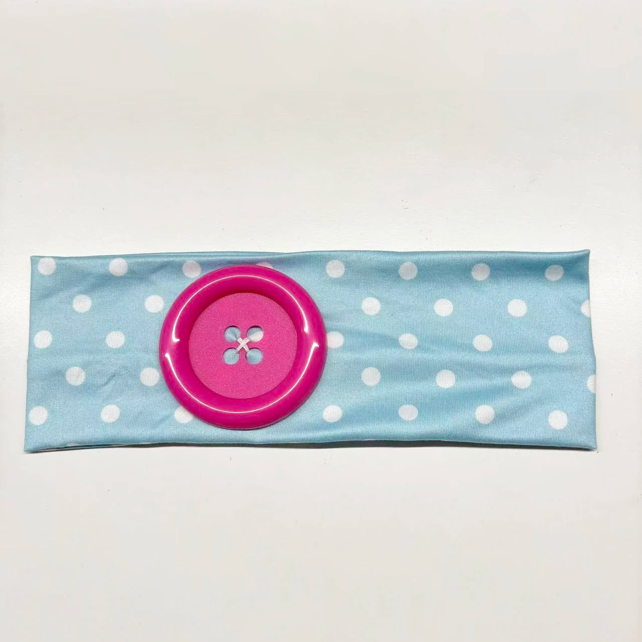 Vintage Polka Dot Button Headband for Women