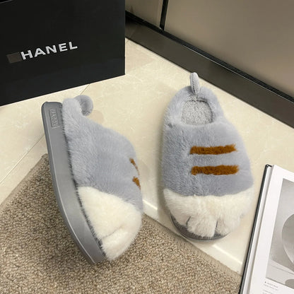 3D Cat Claw Slippers – Cozy Winter Indoor Shoes for Women