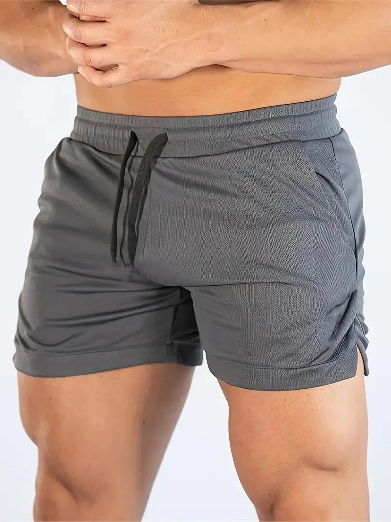 Men's Athletic Gym & Running Shorts – Elastic Waist, Pockets, Solid Color | M–XXXL