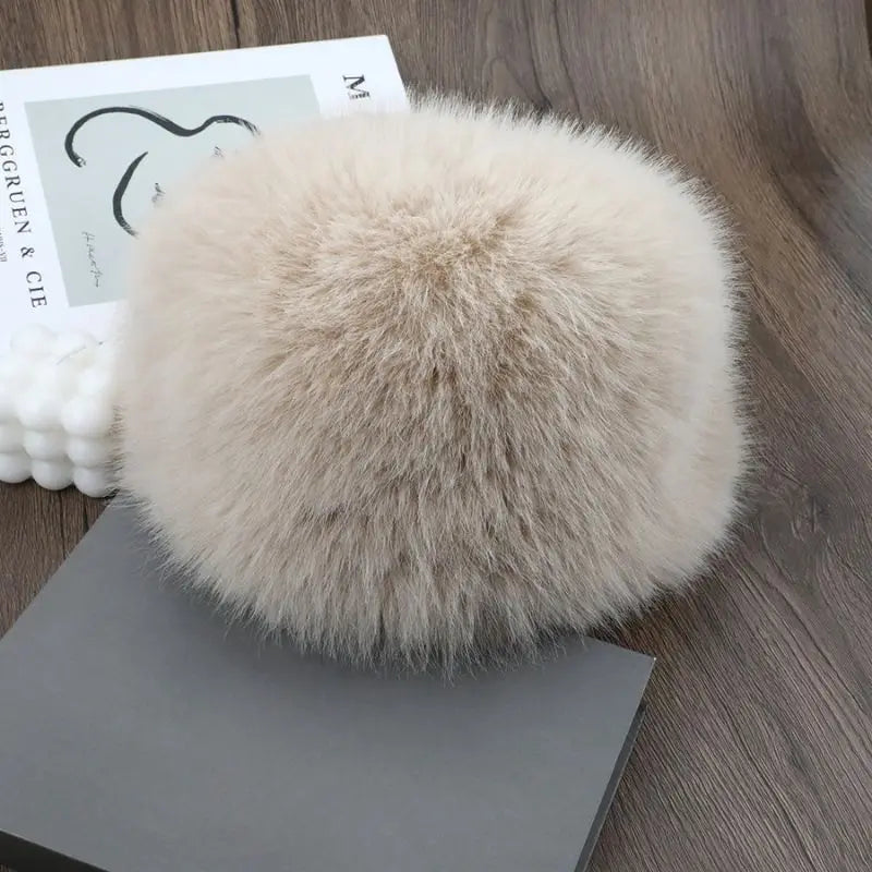 Women's Fluffy Faux Fur Winter Hat – Warm Windproof Bucket & Bomber Cap