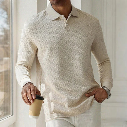 Men's Long Sleeve Polo Shirt – Breathable Knit, Business Casual | S–XXL