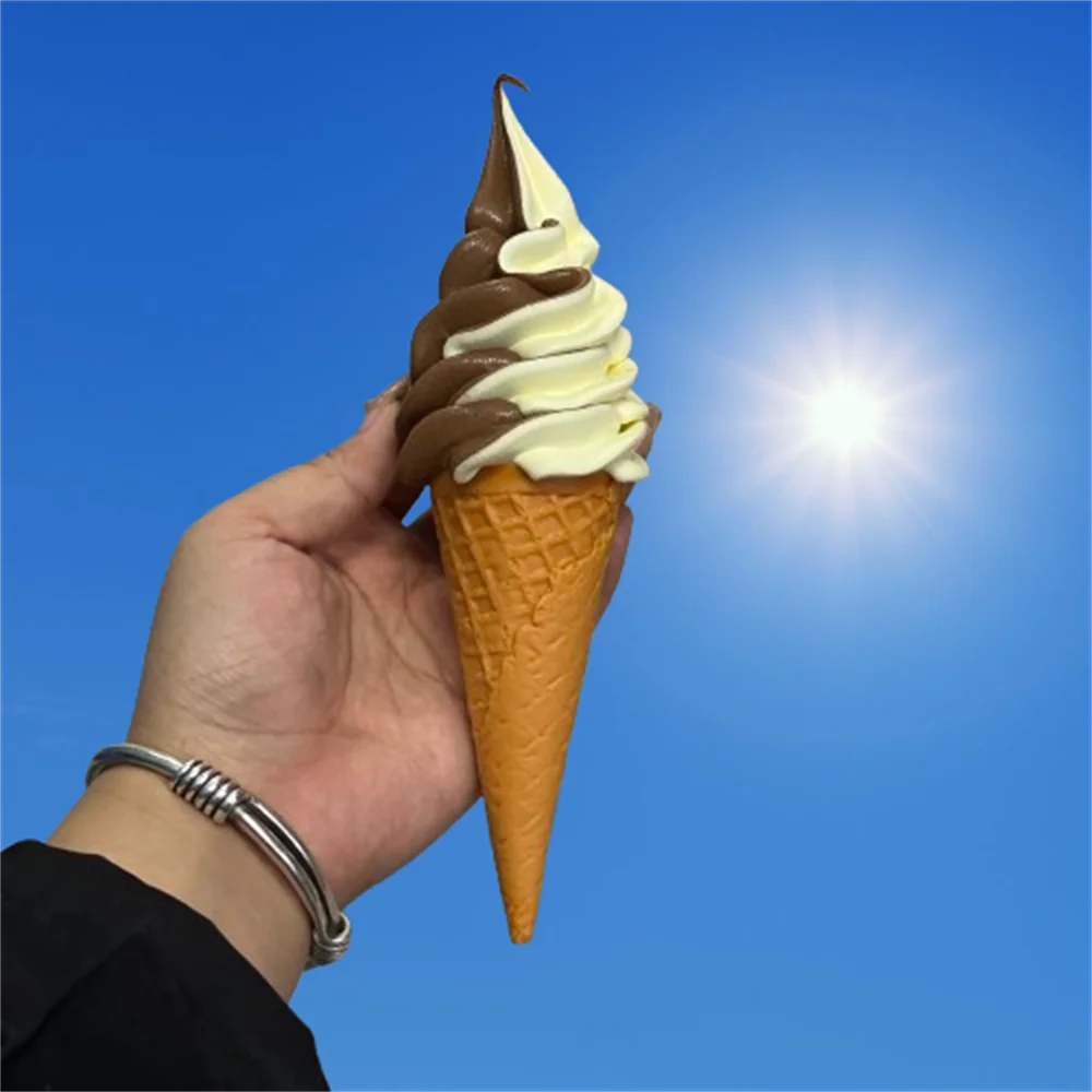 Realistic Faux Ice Cream Cone – Simulation Waffle Cone Prop for Display, Decor & Content Creation