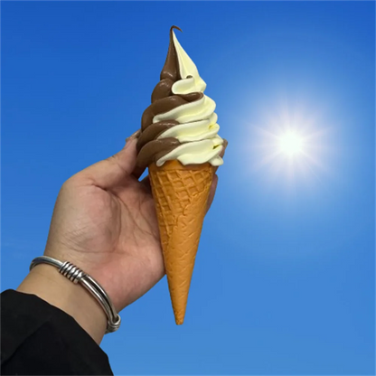 Realistic Faux Ice Cream Cone – Simulation Waffle Cone Prop for Display, Decor & Content Creation