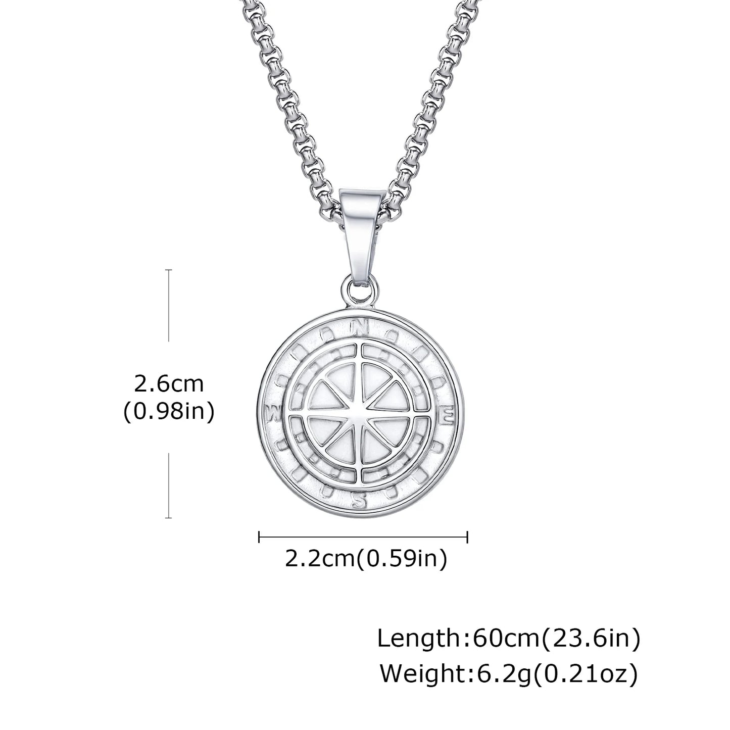 Men's Stainless Steel Geometric Pendant Necklace with Chain