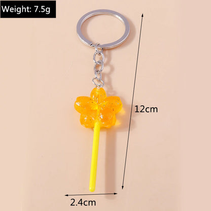 3D Simulation Food Keychain – Cute Resin Lollipop, Donut & Snack Key Ring Charms