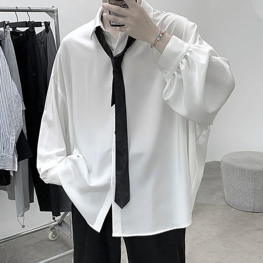 King Billion Men's Korean-Style Oversized Shirt – Loose Fit, Harajuku Casual | M–XXL