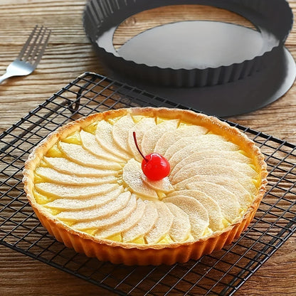 4pcs Nonstick Pizza & Cake Pan Set | 4–10 inch Round Baking Pans with Removable Bottom