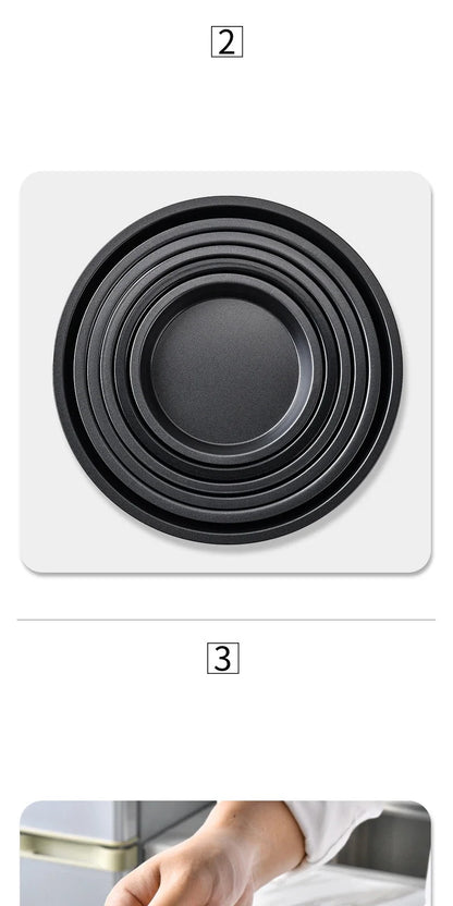 Non-Stick Carbon Steel Pizza Pan | 6–10 inch Black Baking Pan for Oven, Microwave & Chip Tray