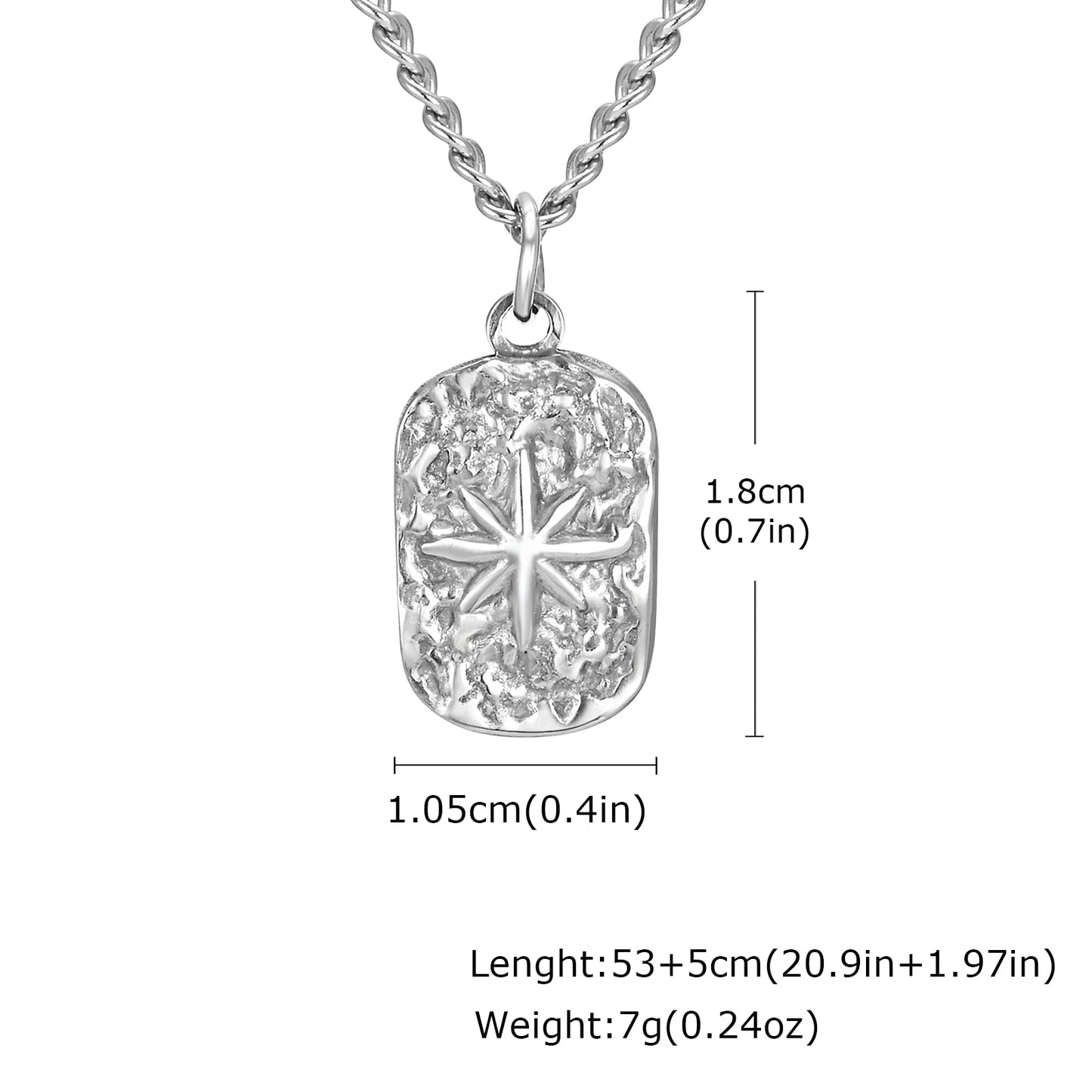 Men's Stainless Steel Geometric Pendant Necklace with Chain
