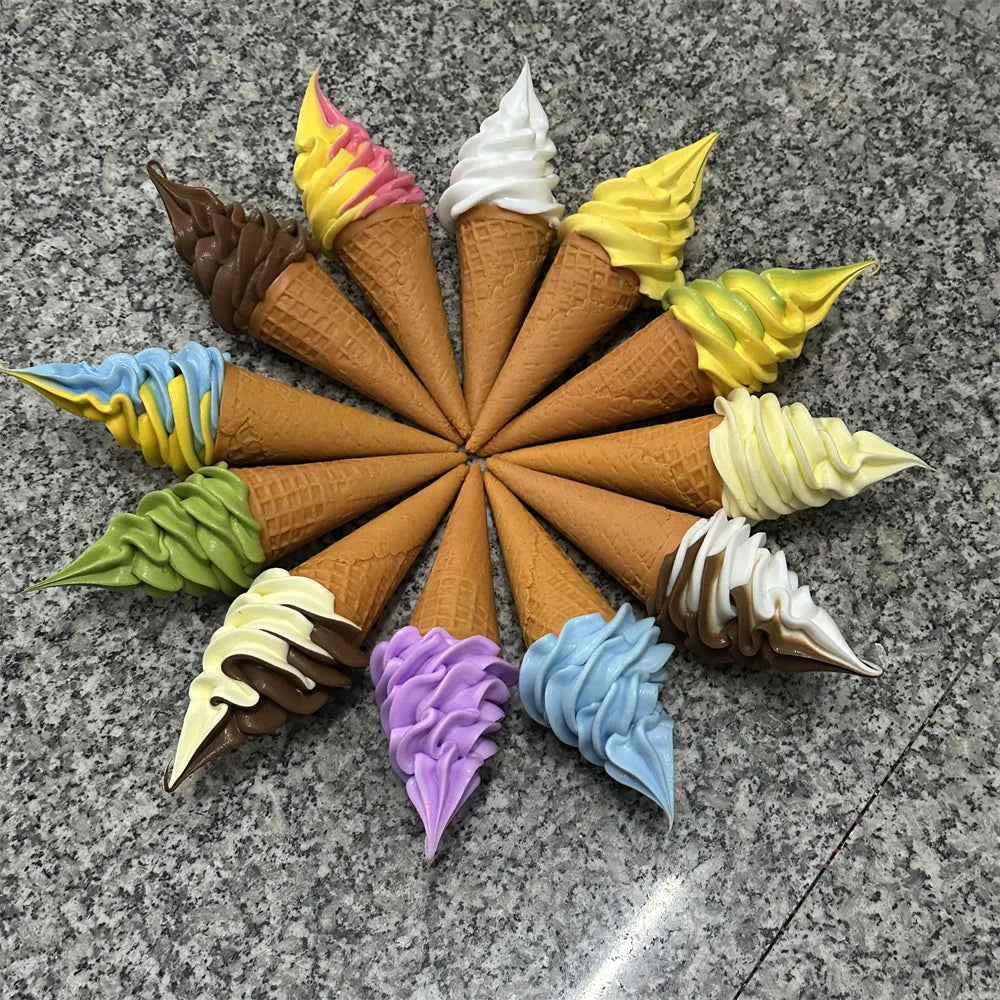 Realistic Faux Ice Cream Cone – Simulation Waffle Cone Prop for Display, Decor & Content Creation