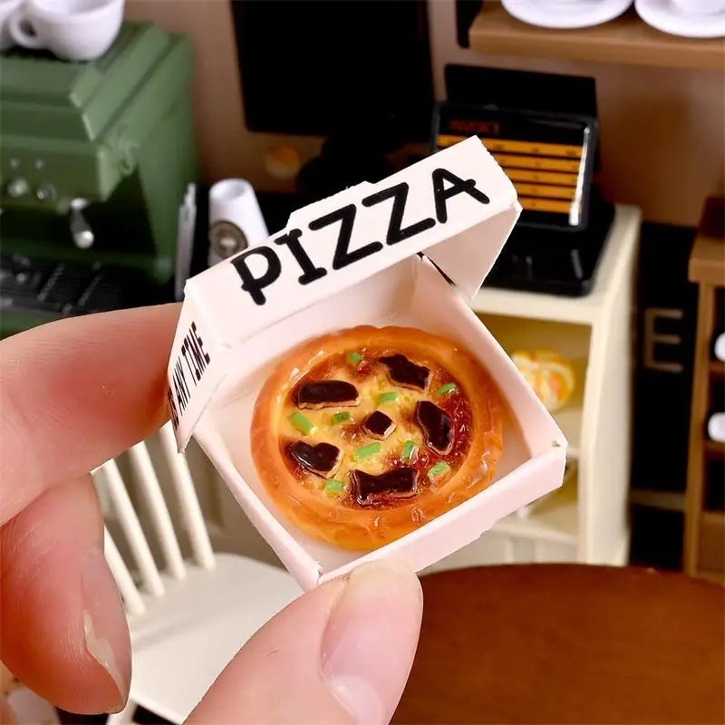 Cute Miniature Pizza Dollhouse Toy Set | 6–10pcs 1/12 Scale Kitchen Food Model for Kids & Collectors