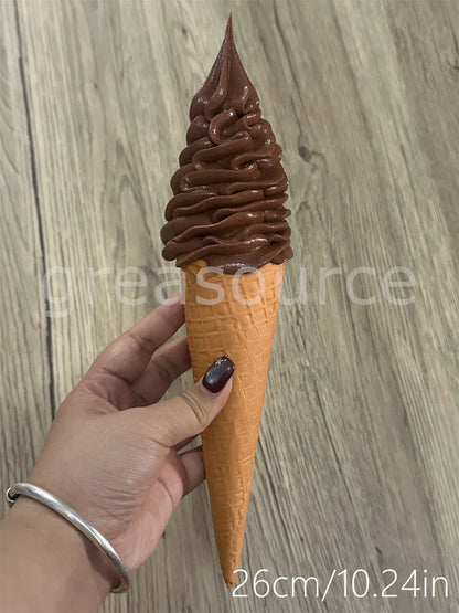Realistic Faux Ice Cream Cone – Simulation Waffle Cone Prop for Display, Decor & Content Creation