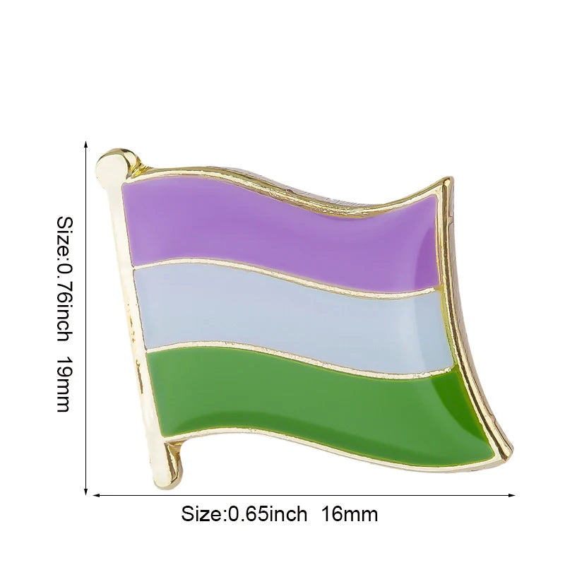 Pride Flag Enamel Lapel Pin – Rainbow & Progress Badge Brooch