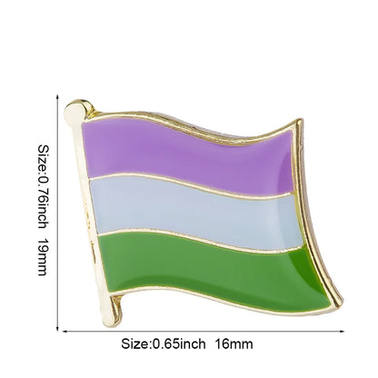 Pride Flag Enamel Lapel Pin – Rainbow & Progress Badge Brooch