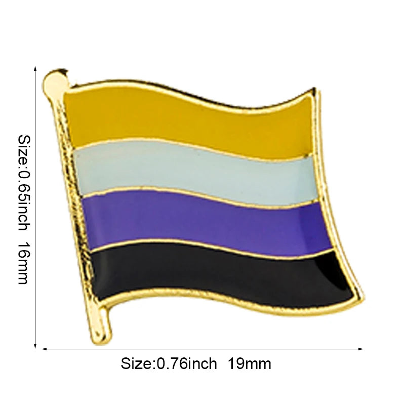 Pride Flag Enamel Lapel Pin – Rainbow & Progress Badge Brooch