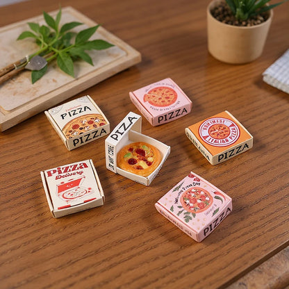 Cute Miniature Pizza Dollhouse Toy Set | 6–10pcs 1/12 Scale Kitchen Food Model for Kids & Collectors