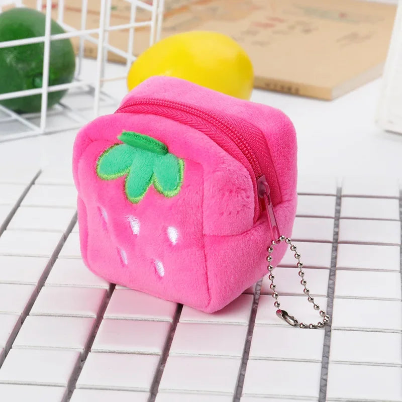 Plush Cartoon Animal Coin Purse with Zipper