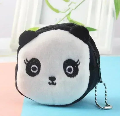 Plush Cartoon Animal Coin Purse with Zipper