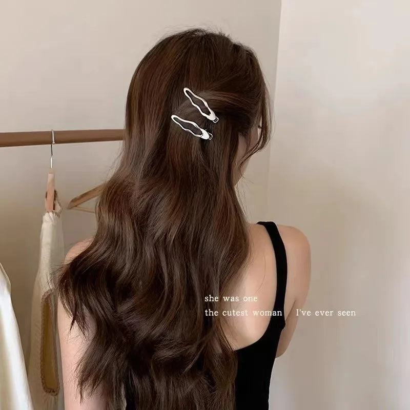 Women's & Girls' Y2K Silver Metal Star Hair Clips | 24pcs Seamless Duckbill Clip Set